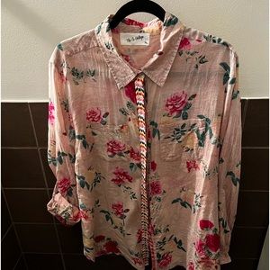 NU Vintage pink floral shirt XL